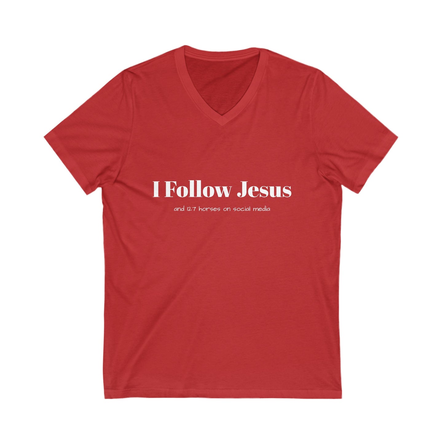 I Follow Jesus Short Sleeve V-Neck Tee