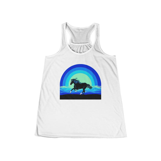 Ocean Blue Women's Flowy Racerback Tank