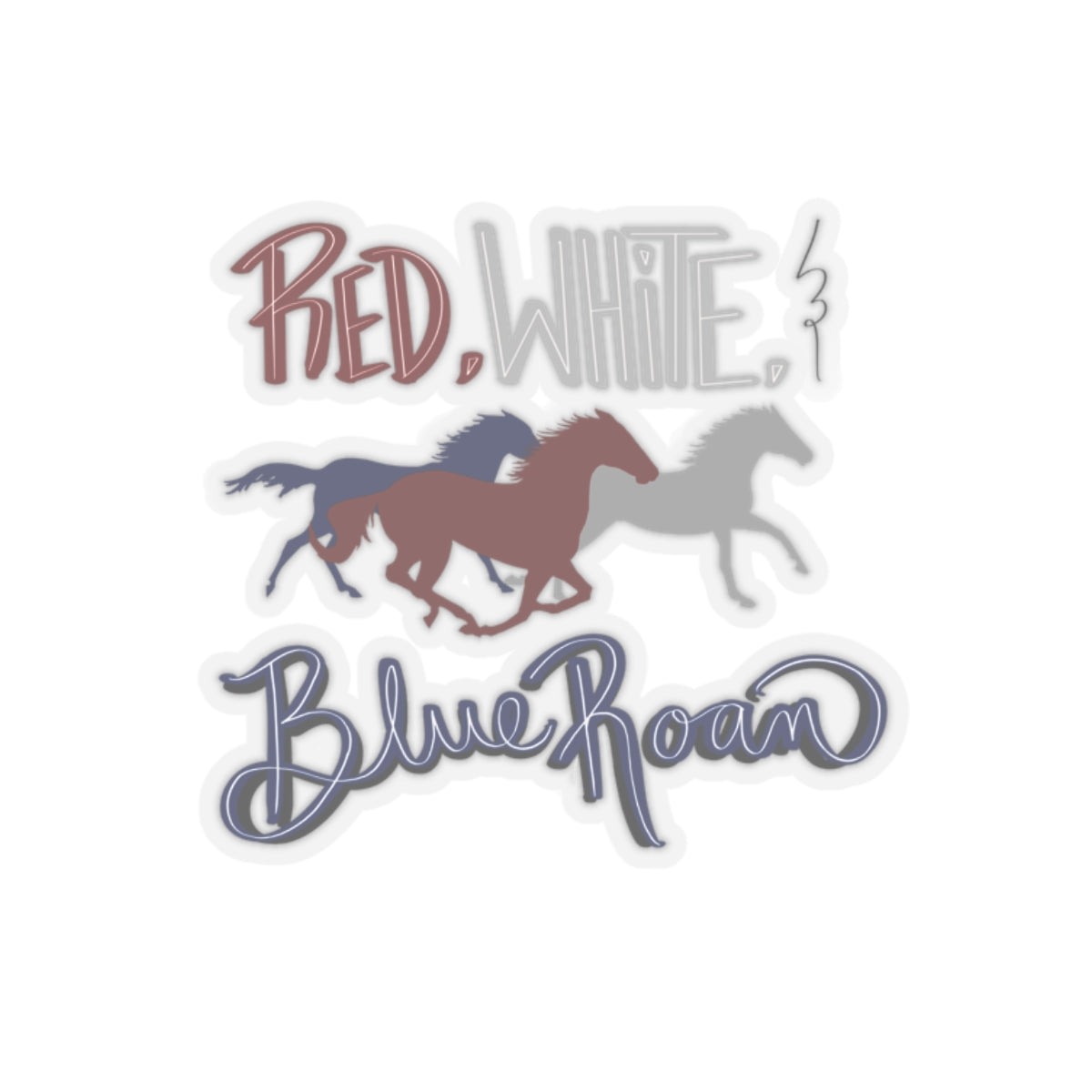 Red, White and Blue Roan Stickers