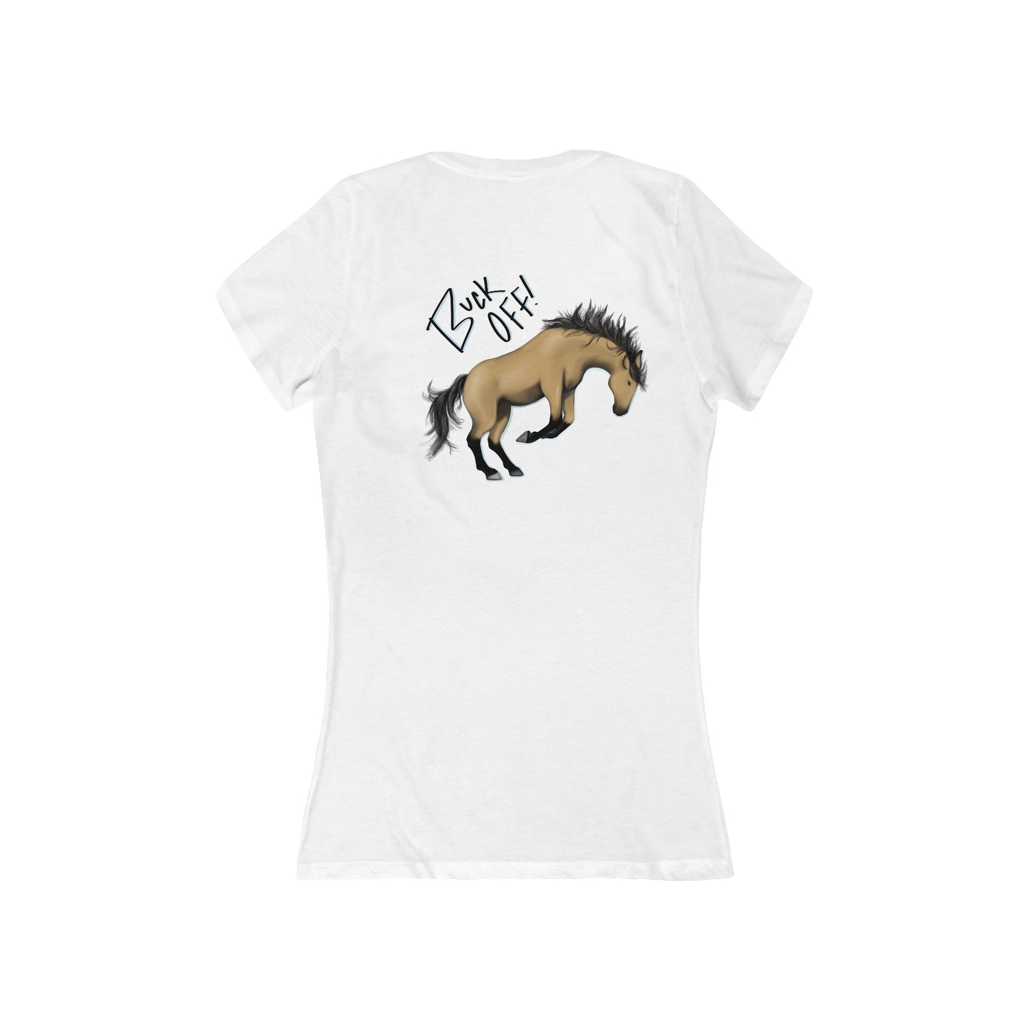 Buck Off Women's Short Sleeve V-Neck Tee