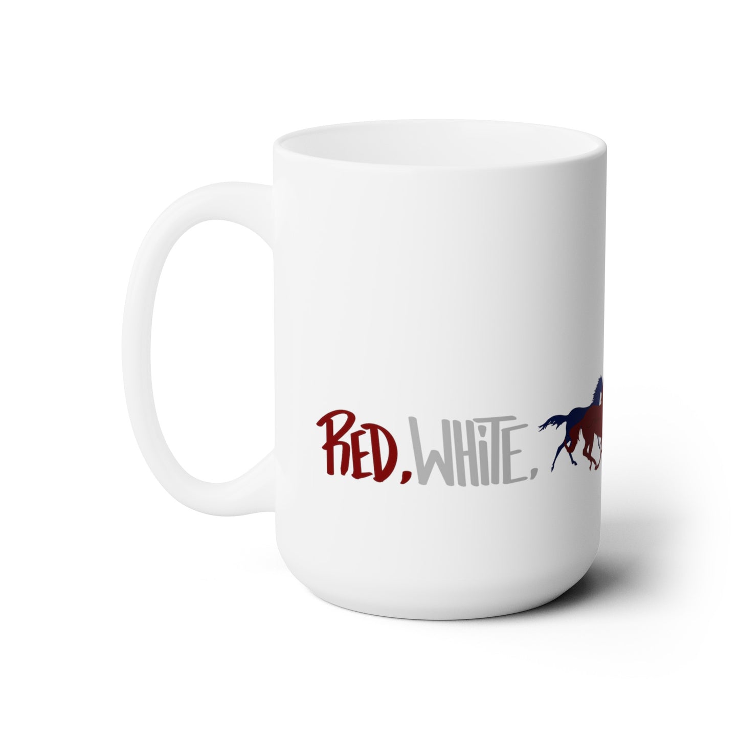 Red, White and Blue Roan Ceramic Mug