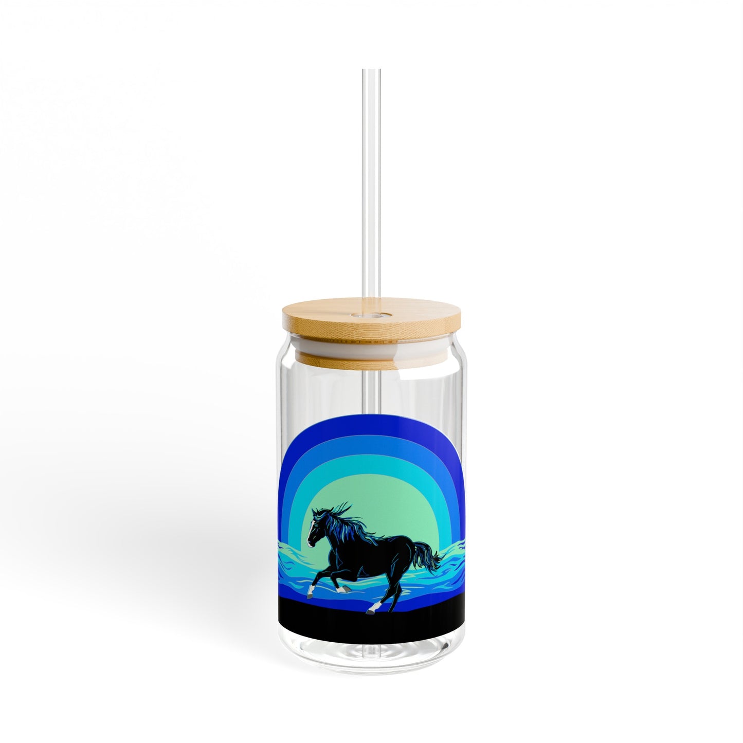 Ocean Blue Sipper Glass