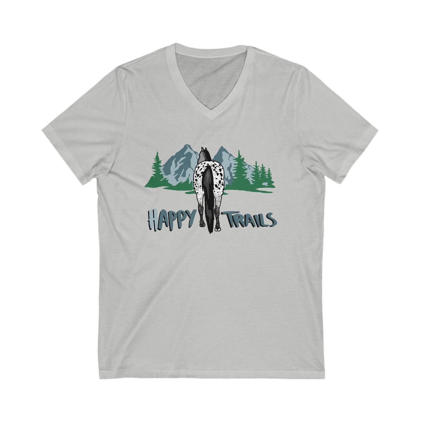 Happy Trails Mountains V-Neck Tee