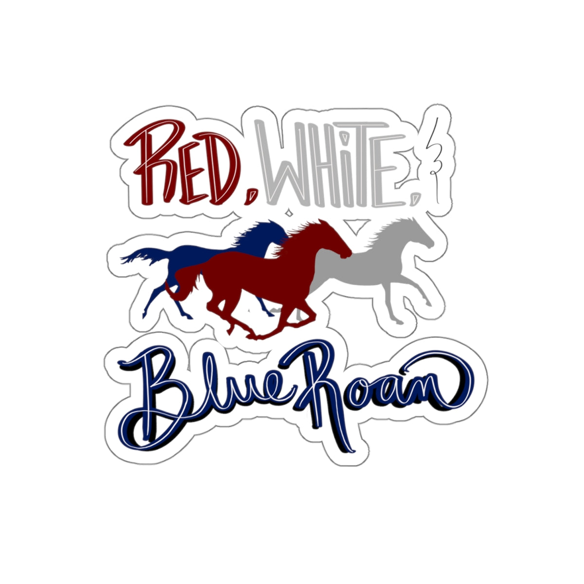 Red, White and Blue Roan Stickers