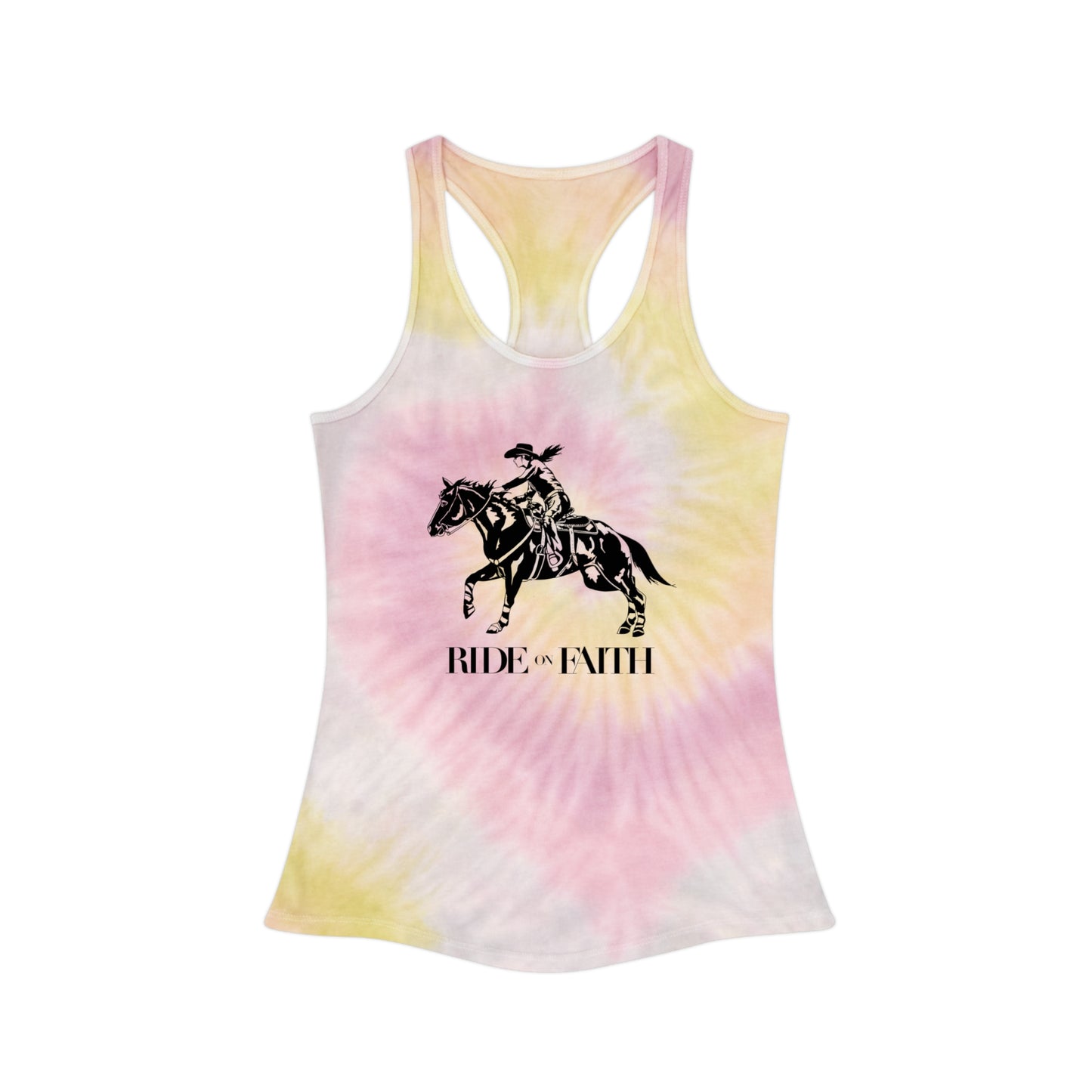 Ride on Faith Tie Dye Racerback Tank Top