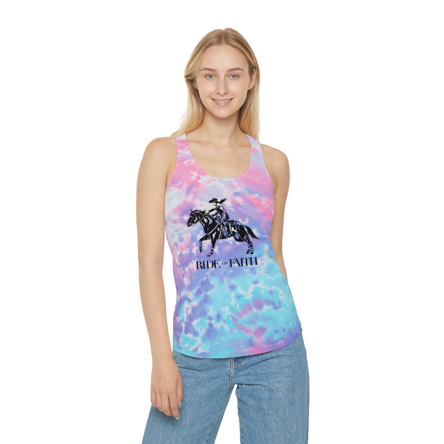 Ride on Faith Tie Dye Racerback Tank Top