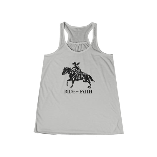 Ride on Faith Women's Flowy Racerback Tank