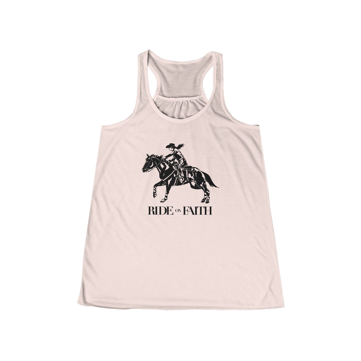 Ride on Faith Women's Flowy Racerback Tank