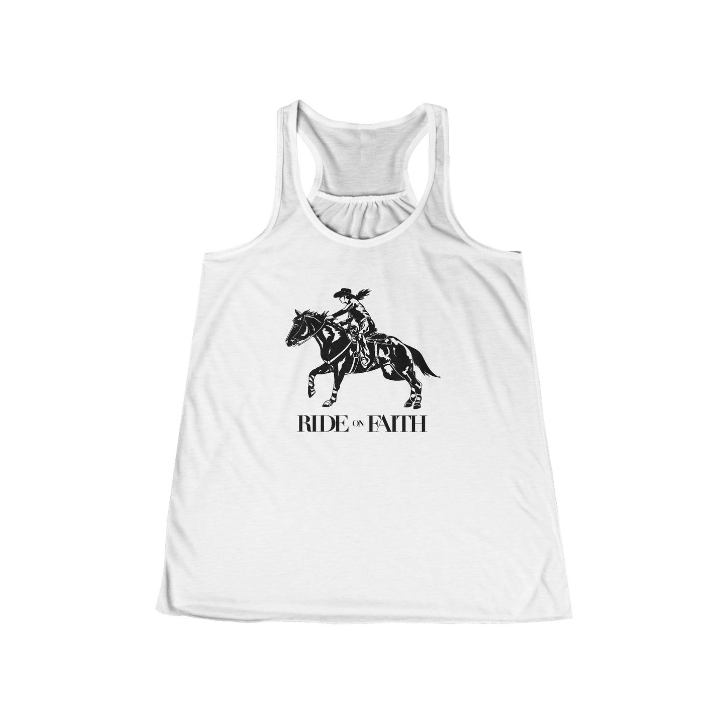 Ride on Faith Women's Flowy Racerback Tank