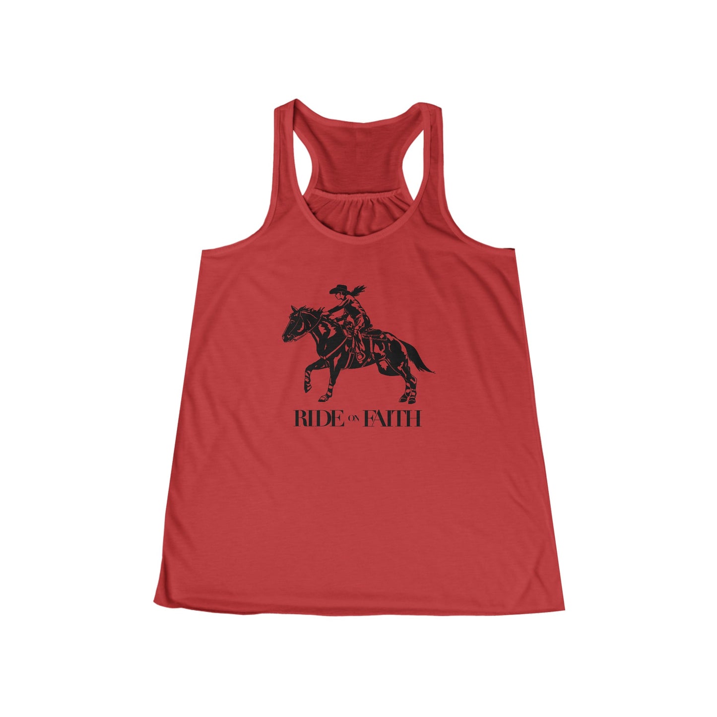 Ride on Faith Women's Flowy Racerback Tank