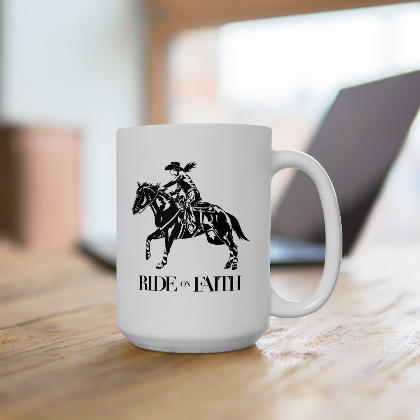 Ride on Faith Ceramic Mug