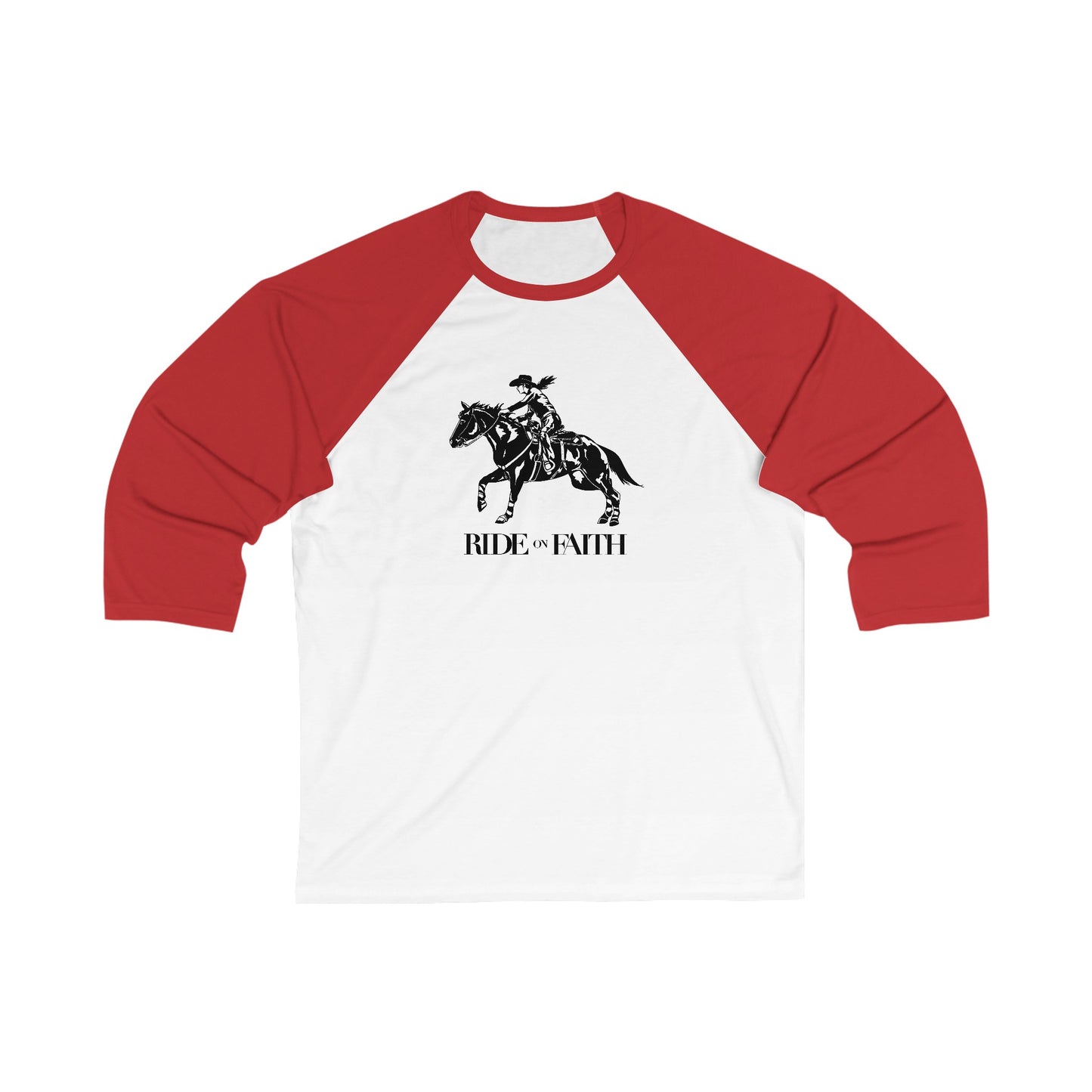 Ride on Faith Unisex 3\4 Sleeve Baseball Tee