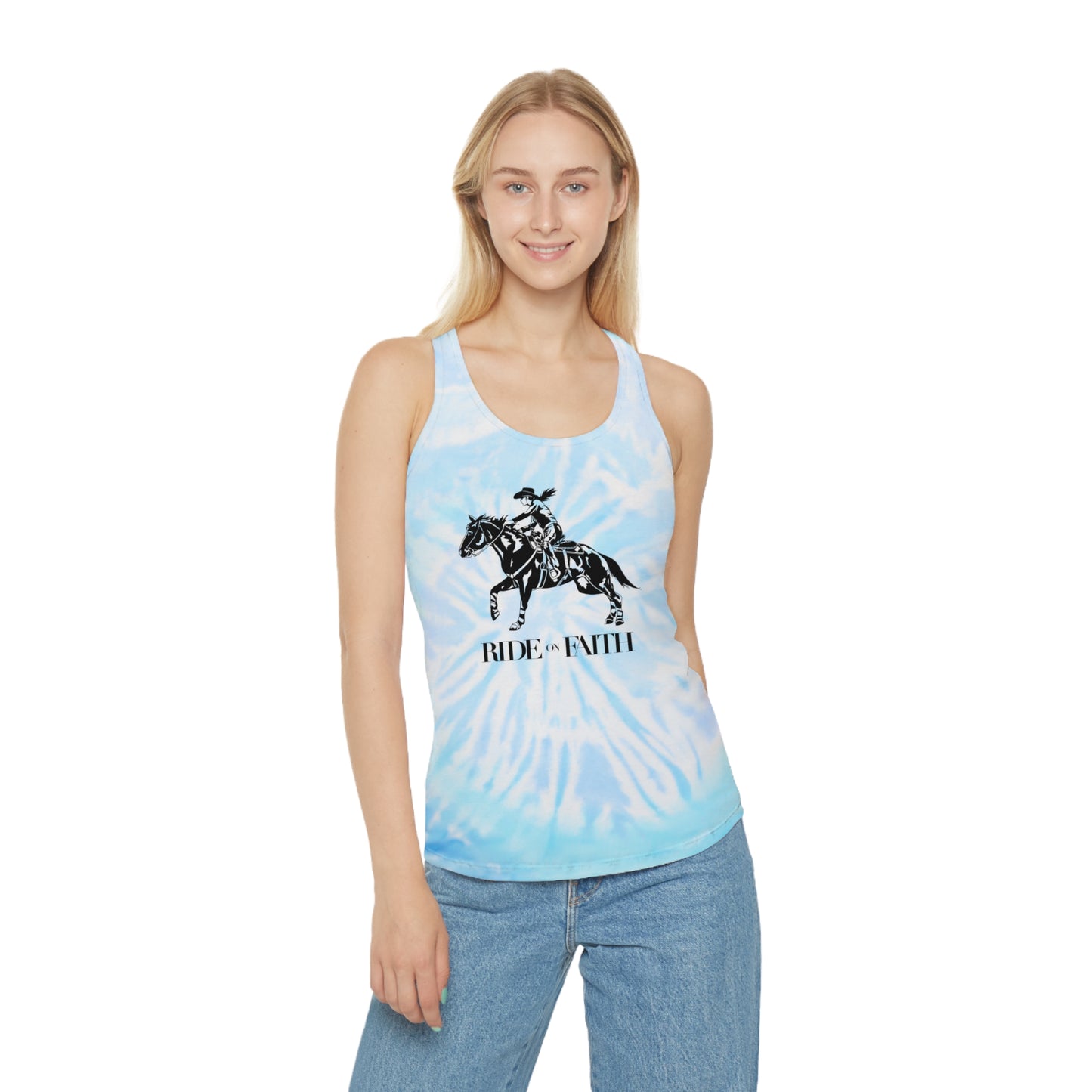 Ride on Faith Tie Dye Racerback Tank Top